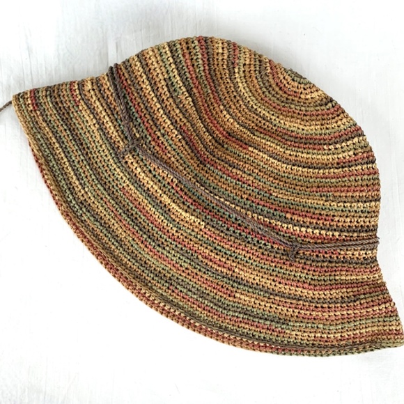 NWOT Helen Kaminski Raffia Sun Hat OS Packable Colorful Excellent Gift Condition - Picture 9 of 13
